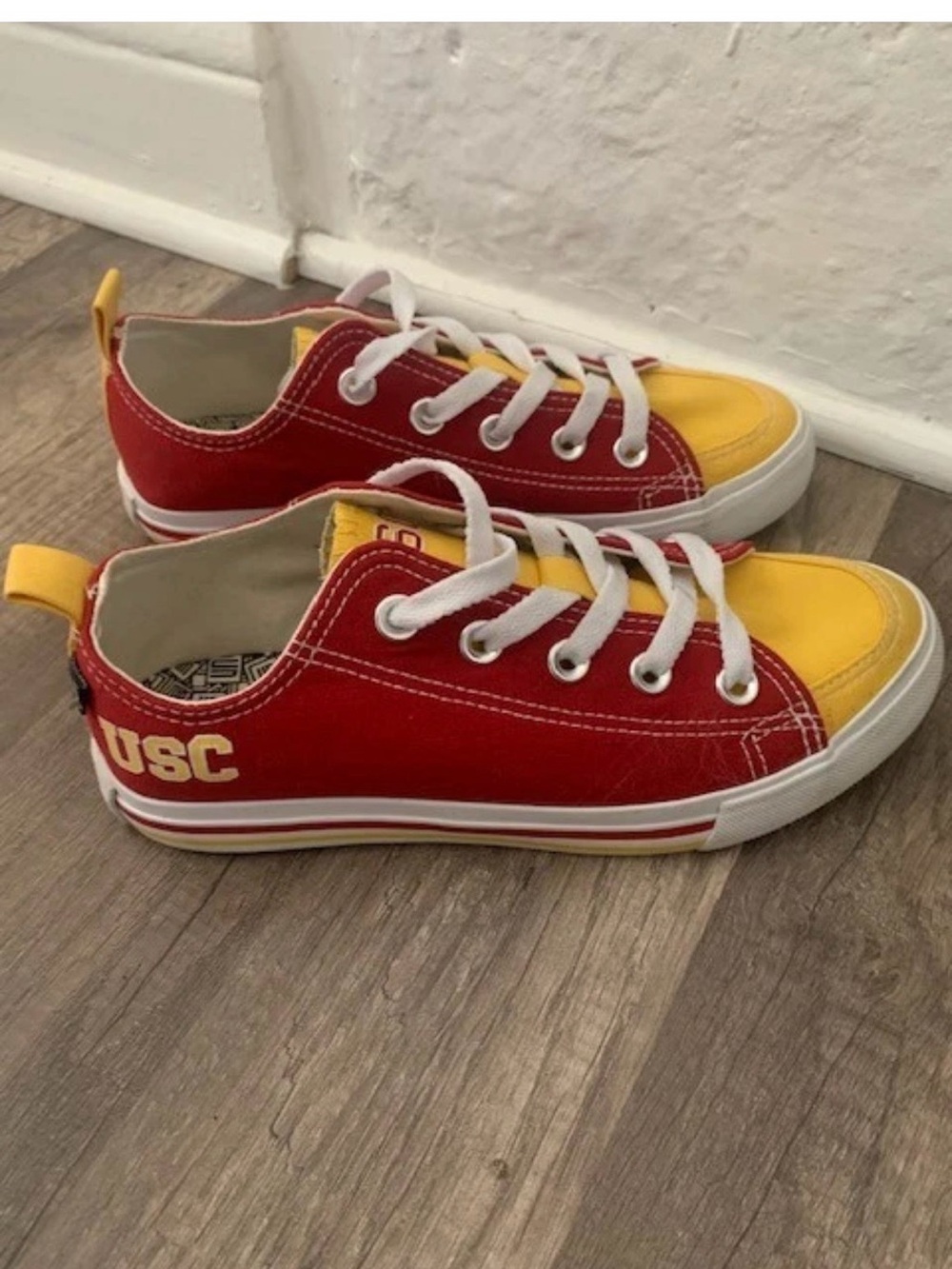 USC Red & Yellow Low-Top Canvas Sneakers